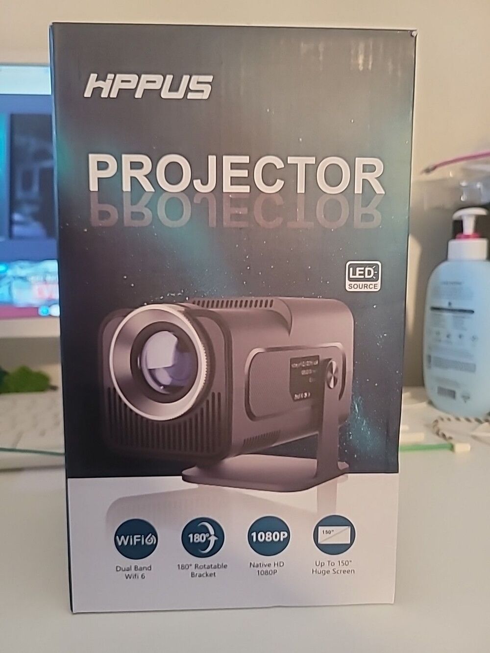 HIPPUS HY320 1080P, 4k LED Projector built in speaker and keystone correction